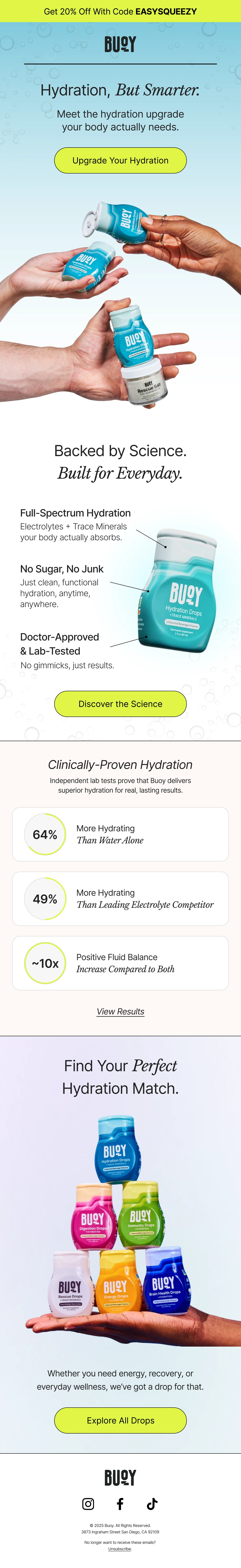Buoy hydration email design