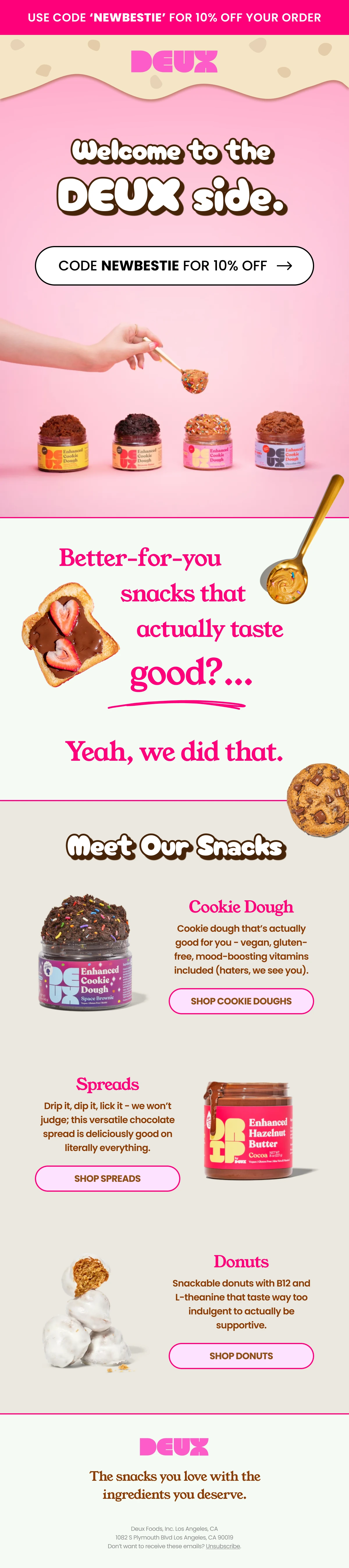 Deux welcome email design