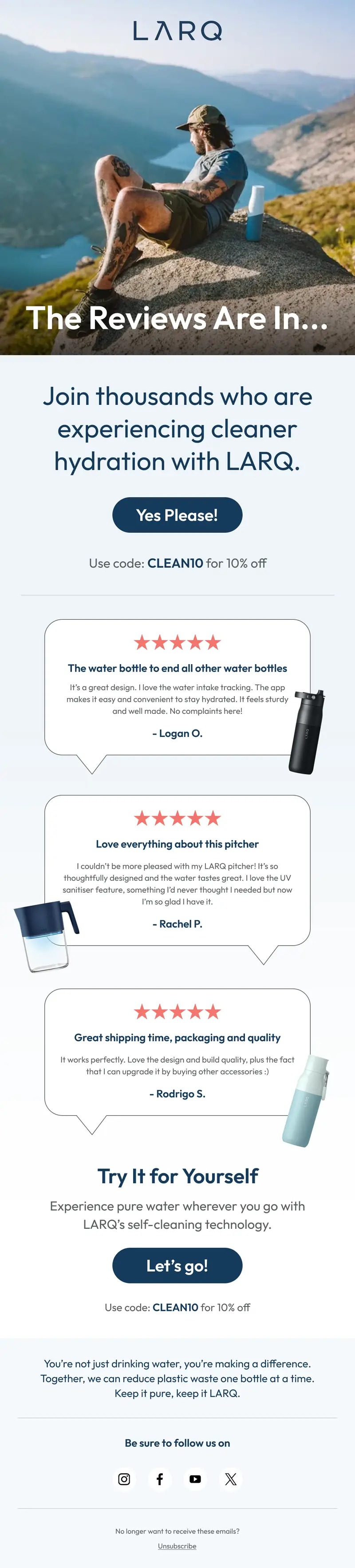 Email design for LARQ