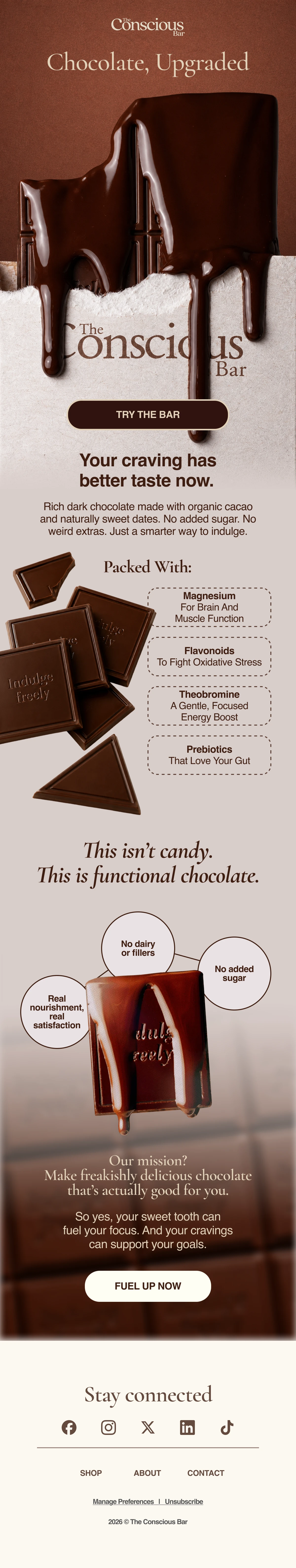 The Conscious Bar email design